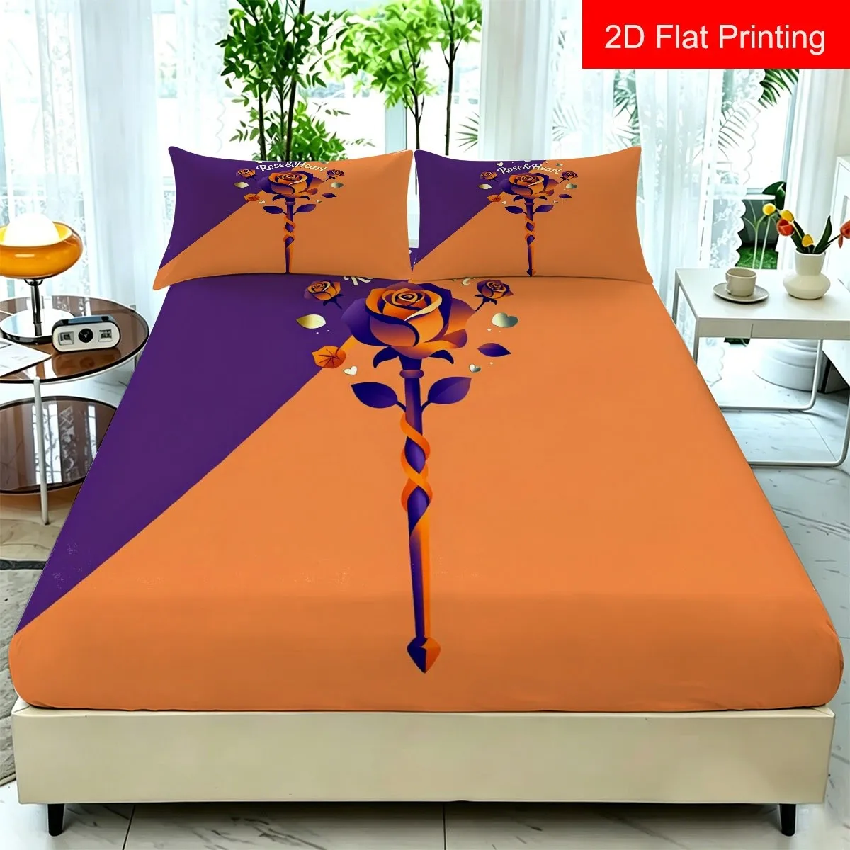 Fun Holiday-Themed Golden Striped Bow and Mixed-Color Stars, Perfect Gift for the Day. Three-Piece Bedding Set (Includes 1 Fitted Sheet + 2 Pillowcases), Large Capacity Deep Bed Cover, Fitted Sheet Style, Protective Cover, Mattress Protector, Machine Washable Design, Holiday Decoration, Various Sizes, Breathable Protective Cover with Pillowcase