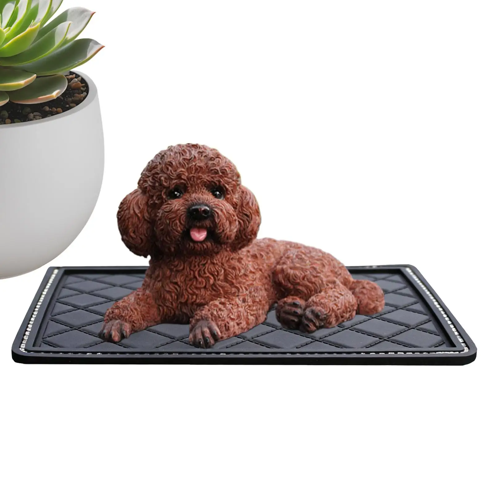 Cute Dashboard Car Accessories Collectible Resin Dog Sculpture Car Dashboard Dog Statue For Automotive Sedan Pickup Truck RV