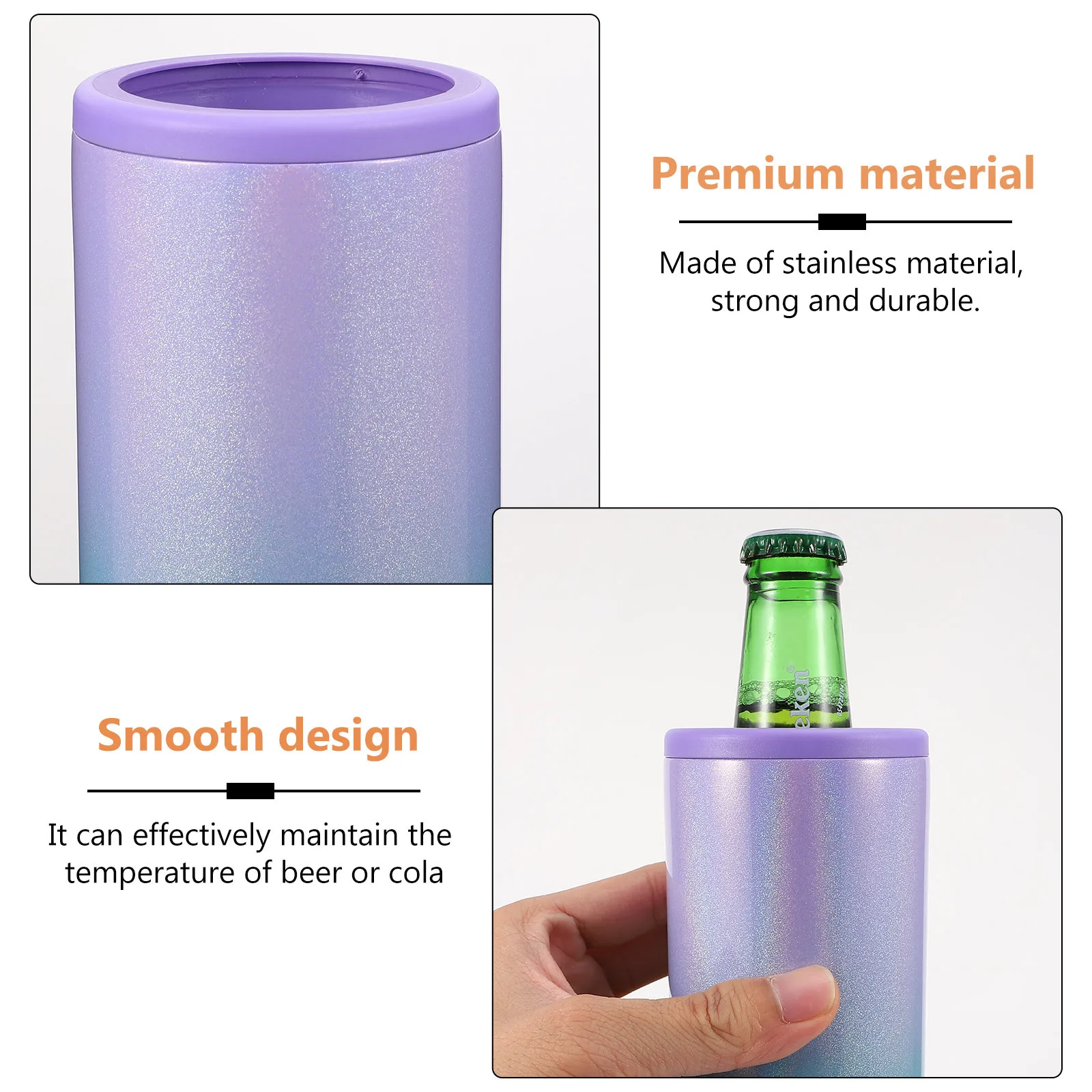 

1Pcs Beer Bottle Cover Stainless Steel Insulated Cold Heat Keeper Vacuum Can Holder Outdoor Bottle Protector