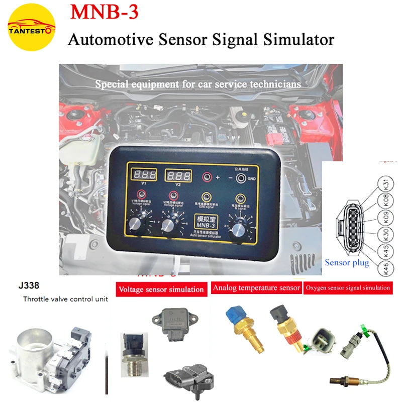 

Тантесто MNB-3 автомобильный симулятор сигнала для датчика температуры двойное давление дроссельной заслонки с функцией вольтметра
