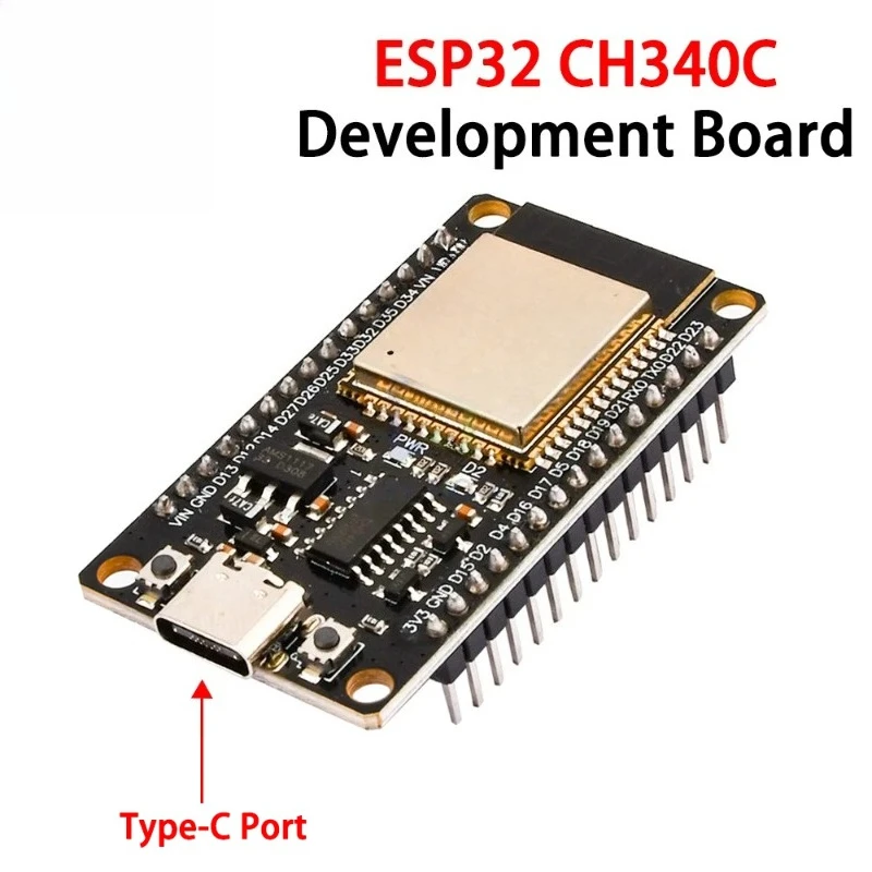 ESP-32 ESP32 Wi-Fi Bluetooth Development Board CH340C Type-C Interface Soldered Pin Headers Supports LWIP Protocol FreeRTOS