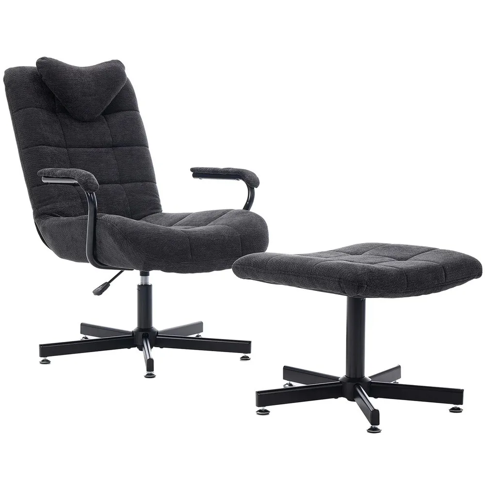 Mordern Accent Recliner Chair with Ottoman Casters & Fixed Foots