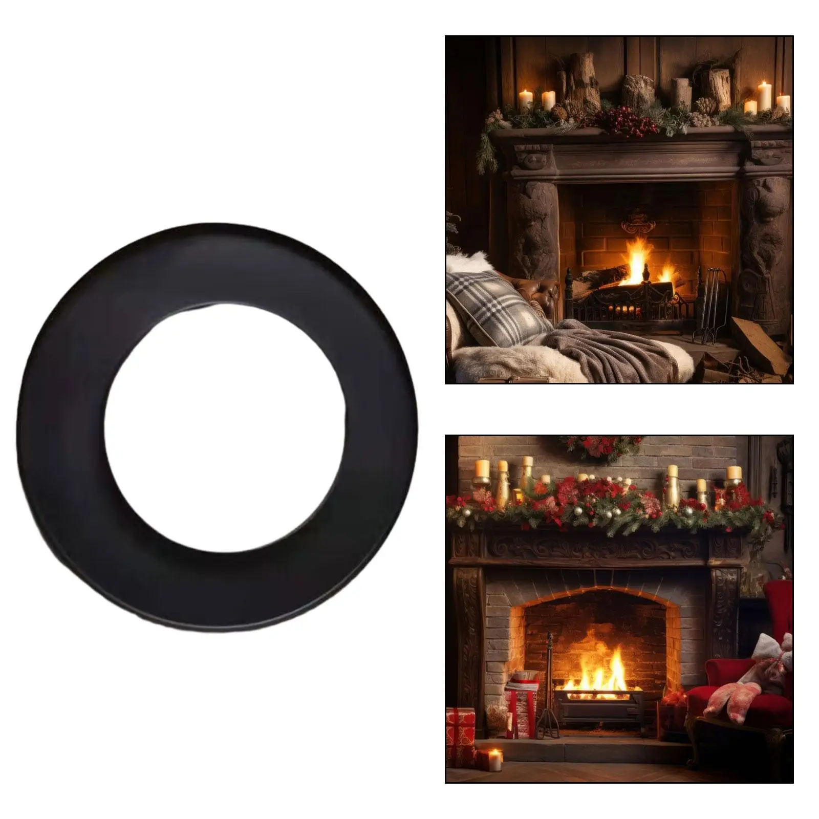 Stove Pipe Trim Collar Stove Pipe Rosette Black Portable Sturdy Accessories Household Steel Rosette Collar Chimney Rosette