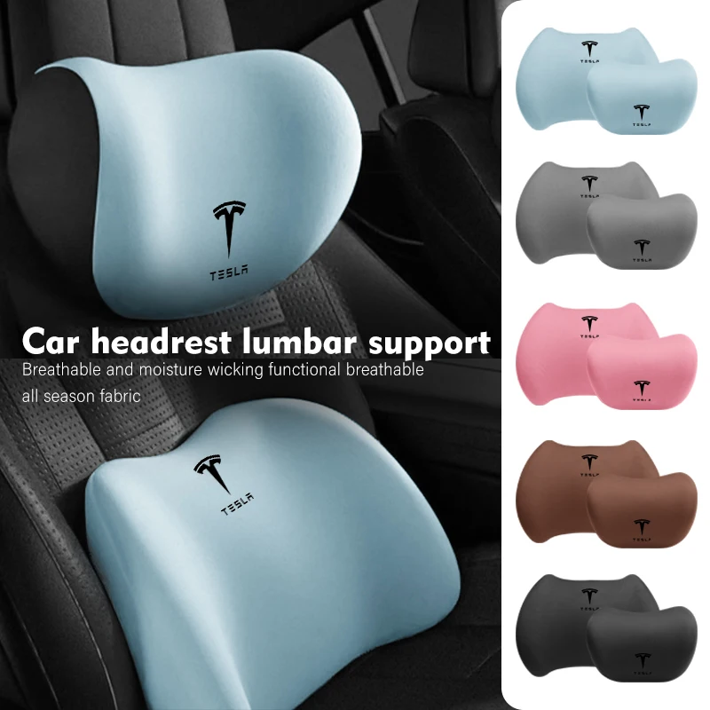 Poggiatesta per auto cuscino per il collo accessori per il supporto dello schienale del sedile lombare per Tesla Model Y 3 S X Roadster Bonina