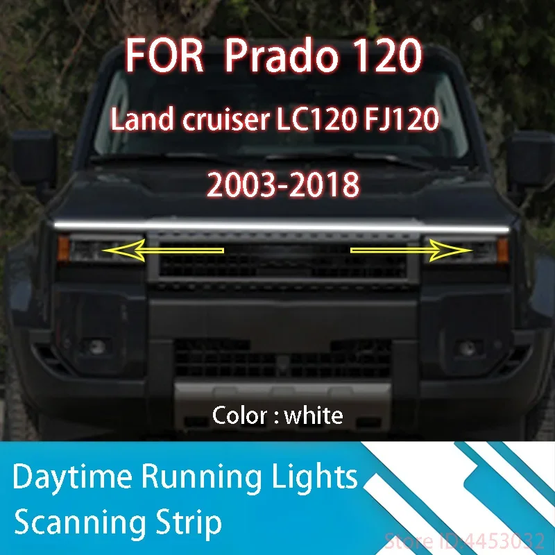 

59-дюймовые светодиодные ленты для сканирования запуска для Toyota Prado 2003-2018 дневные ходовые огни, декоративная лампа на капоте автомобиля 12 В