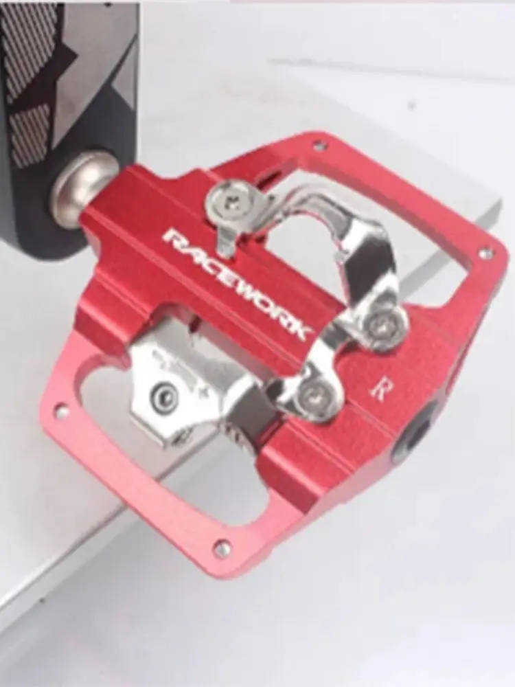 AliExpress RacewoRK RACEWORK Mountain Bike Pedal Flat Step Lock Step Dual Use Aluminium Alloy Bicycle Pedals  For SPD System Cycling Parts