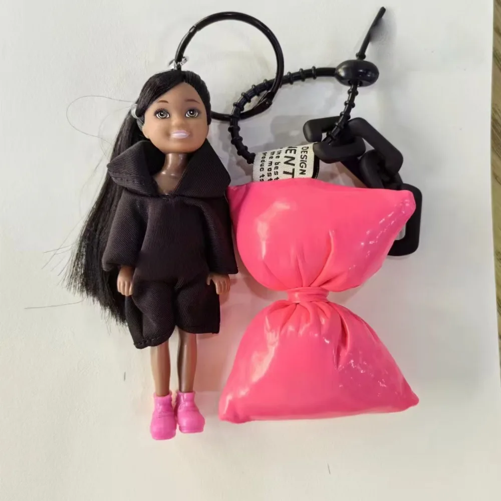 New Cute Doll Pendant Hanging Ornament DIY Change Clothes Car Key Ring Bag Charm Bag Decoration for Barbie Doll