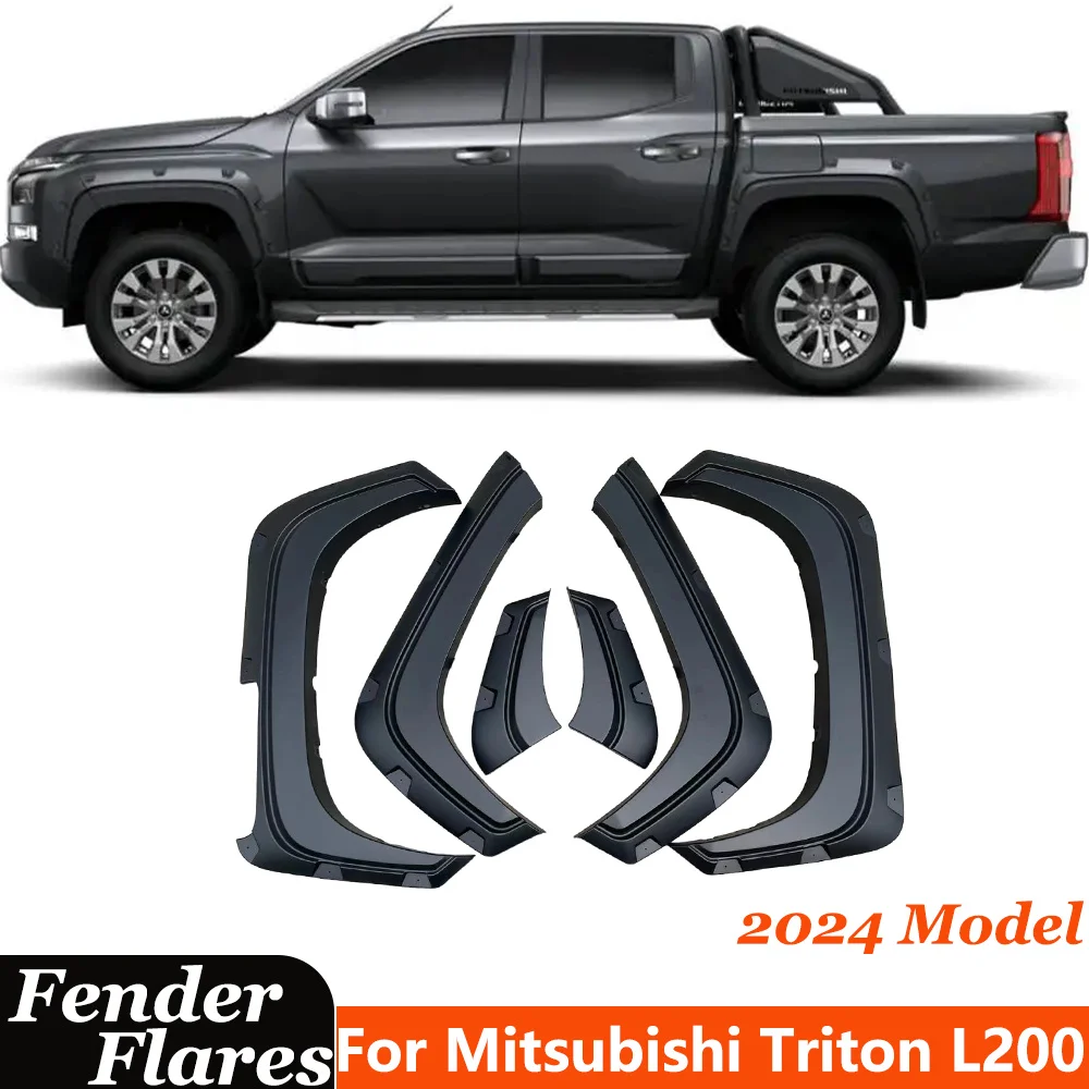 DUKE4WD Wheel Arches Decorative Nails Fender Flares for Mitsubishi L200 Triton 2024 Matte Black Mudguard Car Accessories