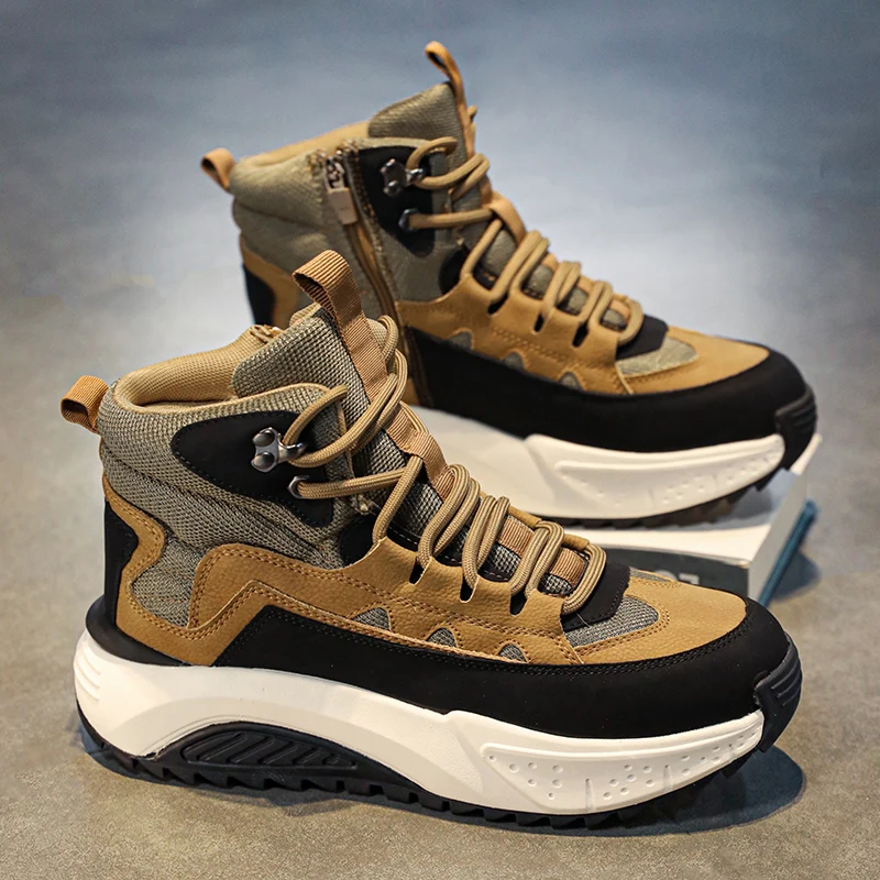 Retro Solid Color Canvas  Sports Shoes Summer New Men Casual Shoes Fashionable and Comfortable Outdoor Non-slip Outsole Boots 44