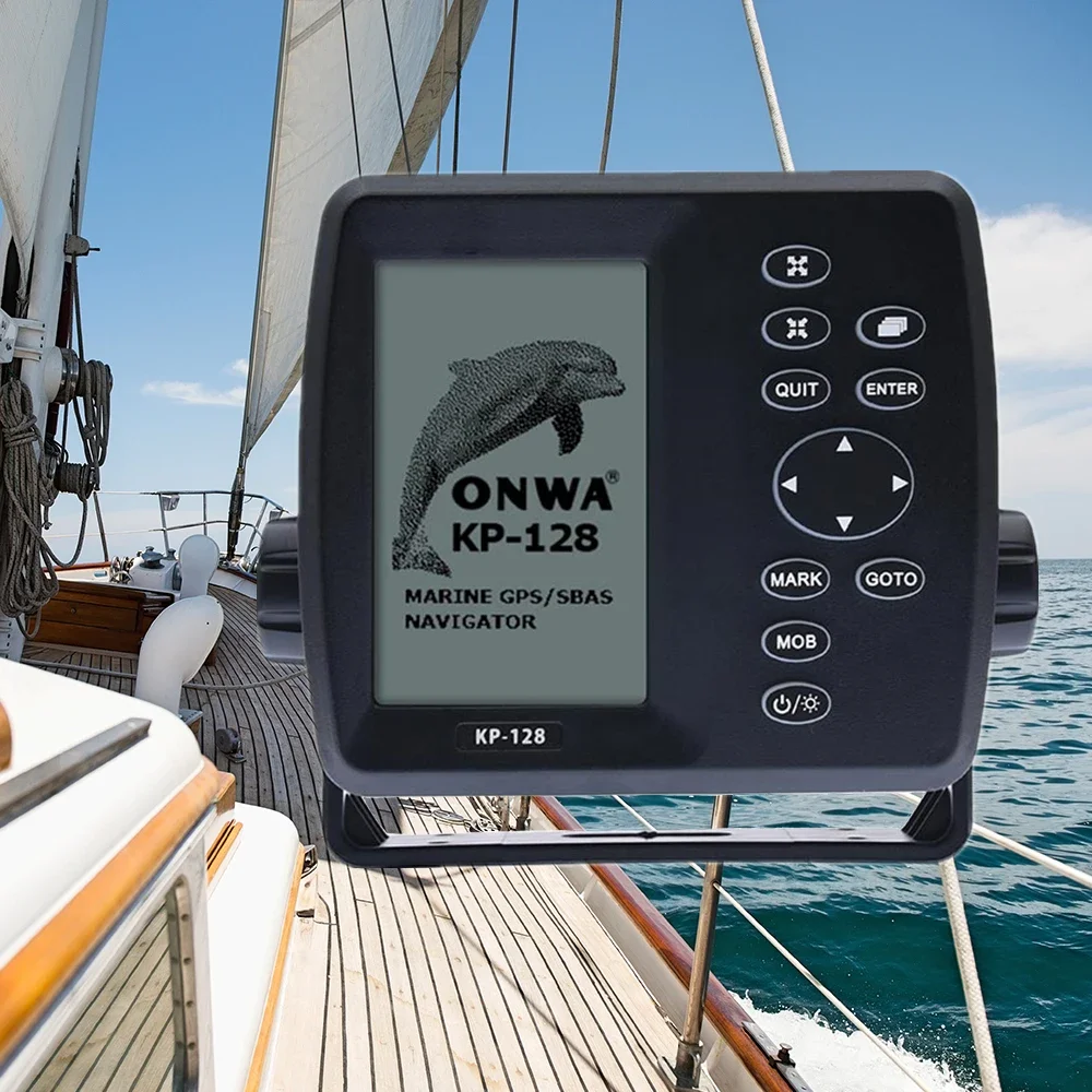 ONWA KP-128 navegador satelital LCD de 4,3 pulgadas sistema de navegación GPS/SBAS DC12V-24V con antena GPS para barco marino