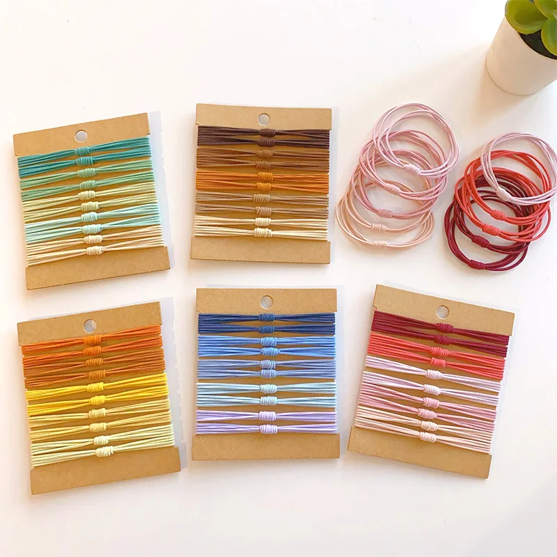 

Резинки для волос с завязками, 10 шт., 4 в 1, эластичные резинки для волос, эластичные держатели для хвоста, омбре, синий, оранжевый, коричневый, розовый