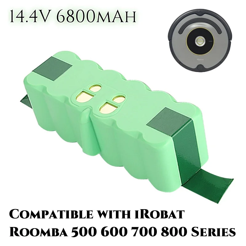 Premium 6800mAh battery: Compatible with Roomba Irobot series 500, 600, 700, 800 and 900