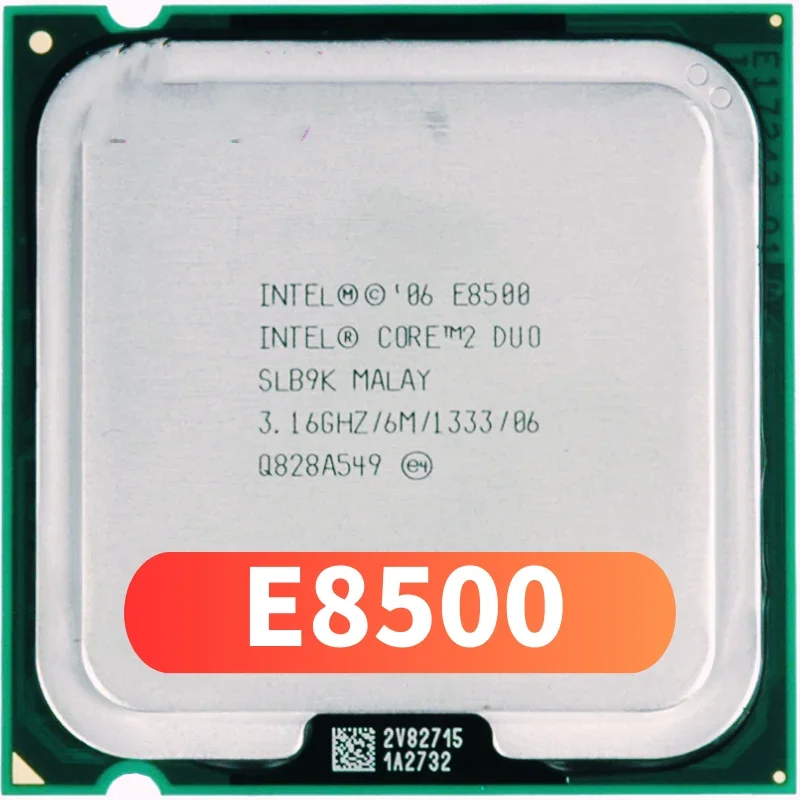 Prise E8500 SLB9K SLAPK, 3.16GHz, 6 Mo, 1333MHz, 775