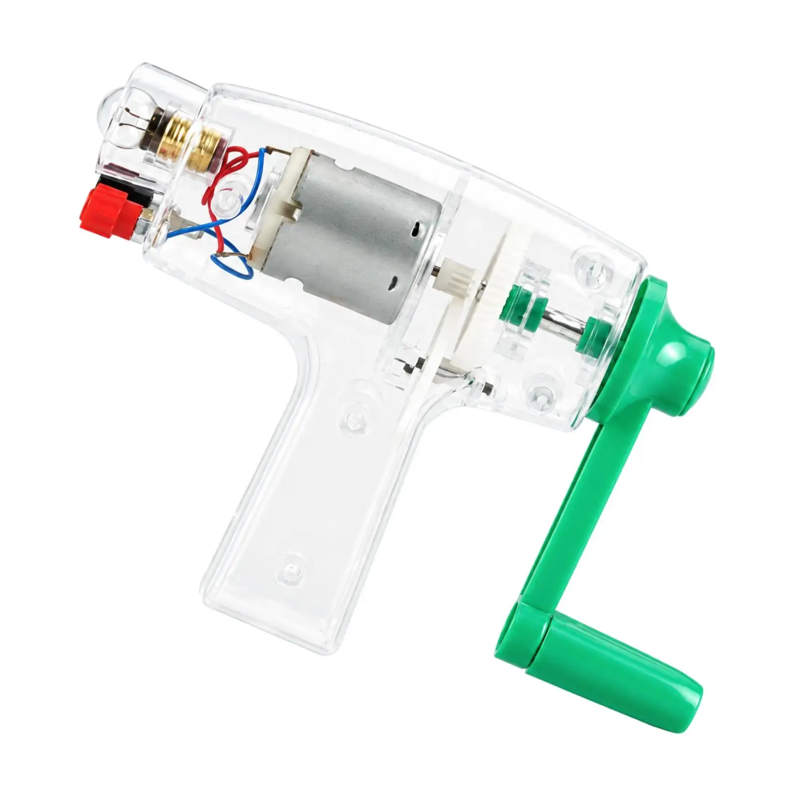 Handheld Manual DC Generator Educational Handgrip-Shaped-Shaped Hand Crank Generator for Science Students, STEM Educators
