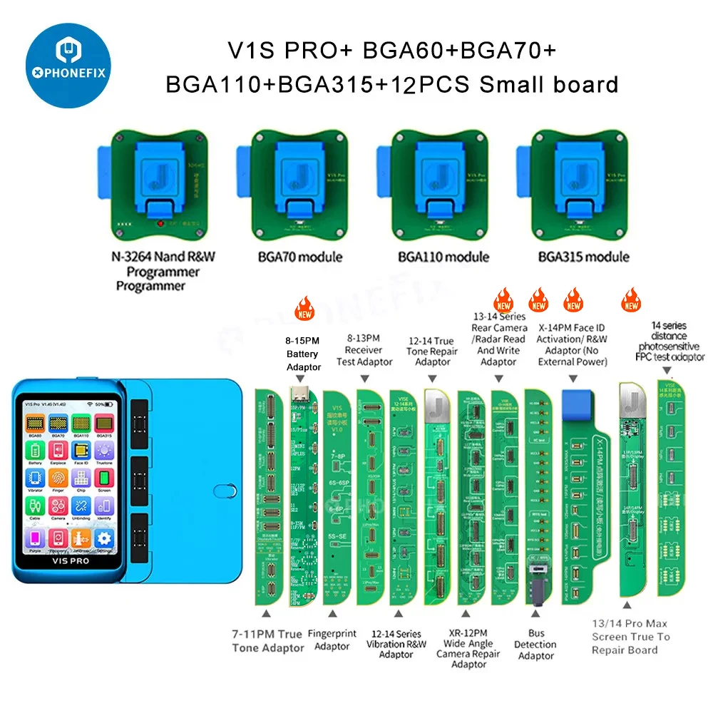 

JCID V1S Pro MV01 Non-Removal Unbind Programmer for iPhone 6-15ProMax Nand Flash Read Write Face ID Battery Camera Pop-UP Repair