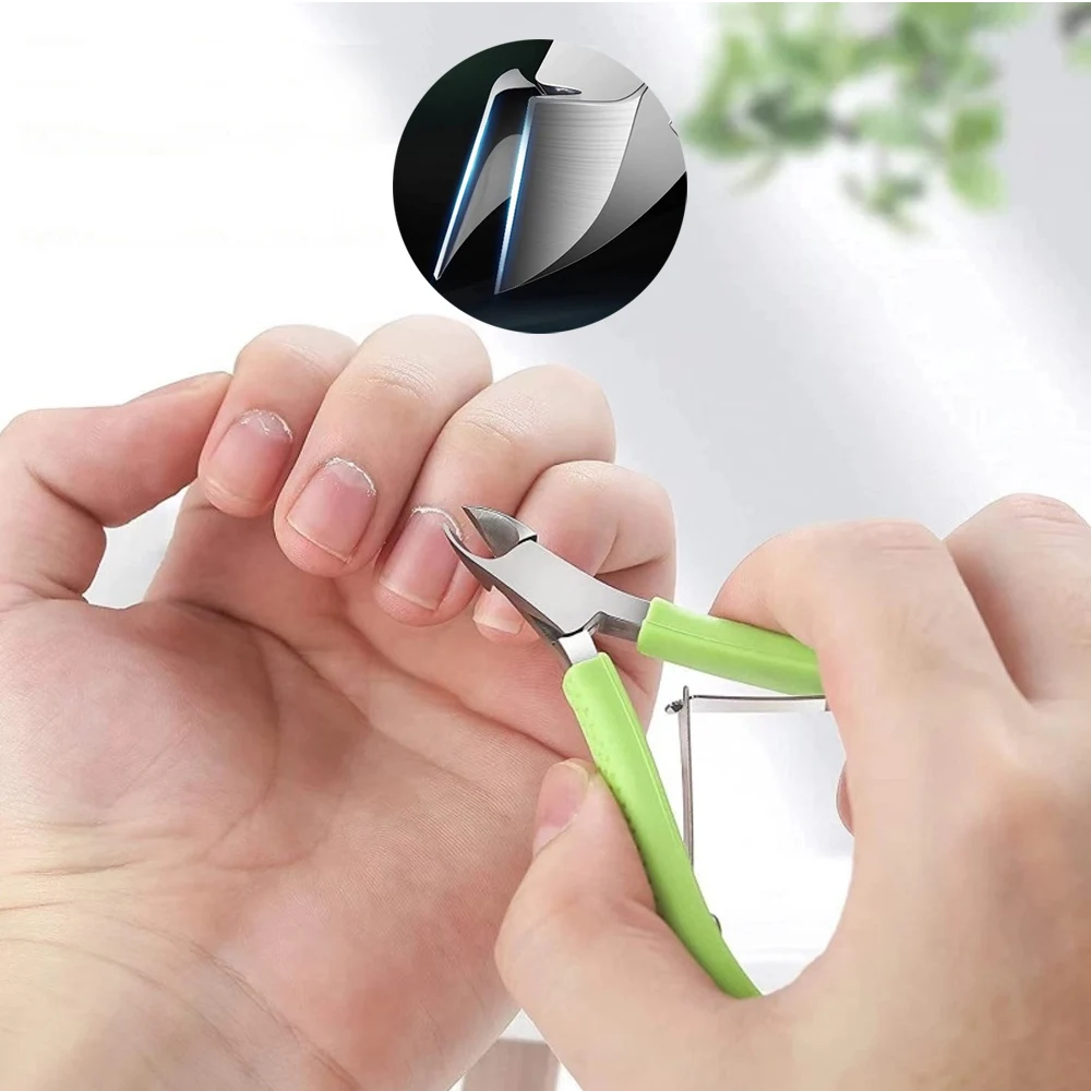 

1pcs Stainless Steel Nail Nippers Green Nail Cuticle Scissors Stainless Olecranon Forceps Dead Skin Toenail Nail Trimmer Tools