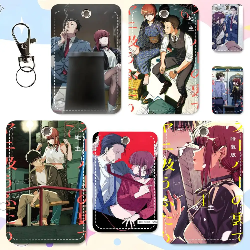1pc Smoking Behind The Supermarket Card Case Keychain Access Card Bag Key Tag Ring Leather Card Holder Key Ring Access