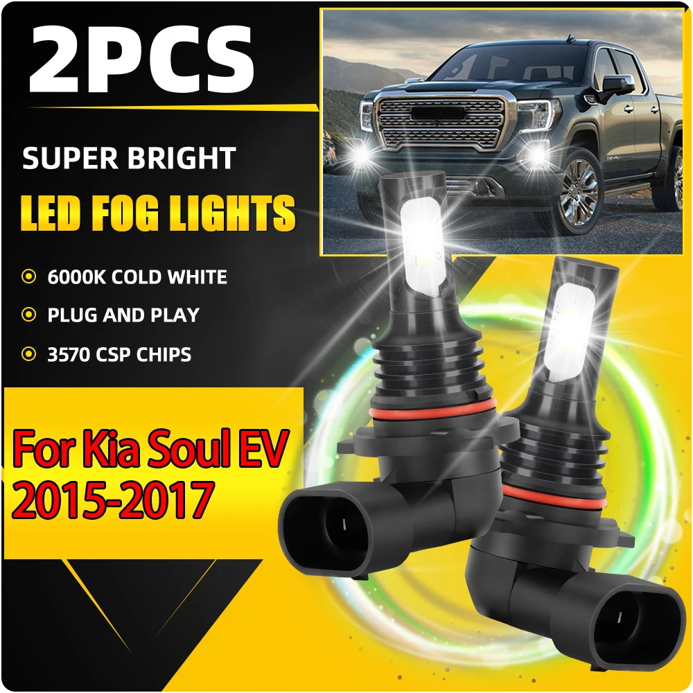 

HB4 9006 Auto Fog Lamps 20000LM LED Front Fog Lights 90W Plug And Play 360 Degree Lighting 12V For Kia Soul EV 2015 2016 2017