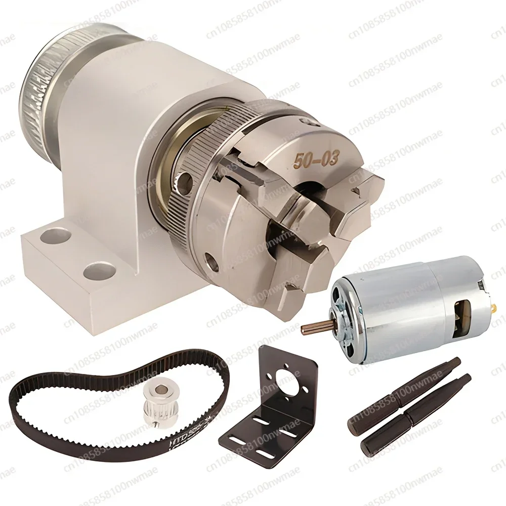 Mini Spindle Lathe Set Three-Jaw Four-Jaw Chuck DIY Woodworking Bead Machine 10MM Through Hole Aluminum Alloy Base With Motor