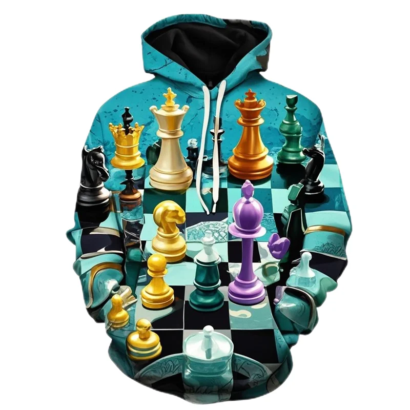 Fashion Chess 3D Printed Hoodie For Men Casual Hooded Long Sleeves Sweatshirt Cool Street Male Pullovers Female Clothing Hoody