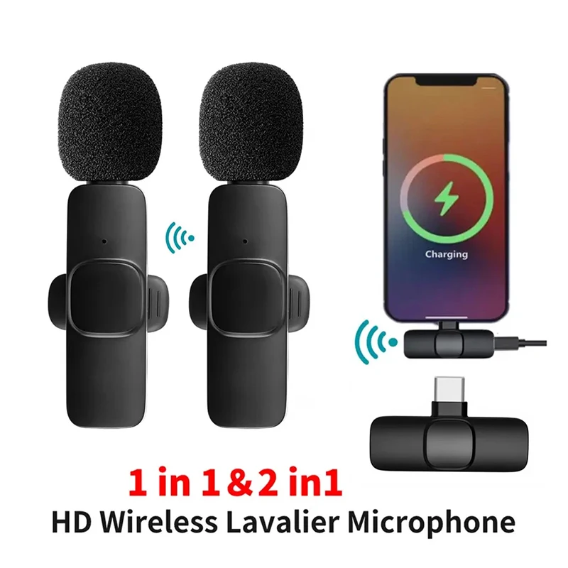 ميكروفون Lavalier لاسلكي محمول لتسجيل الصوت والفيديو ميكروفون صغير مع محول لهاتف iPhone Android البث المباشر للألعاب #1