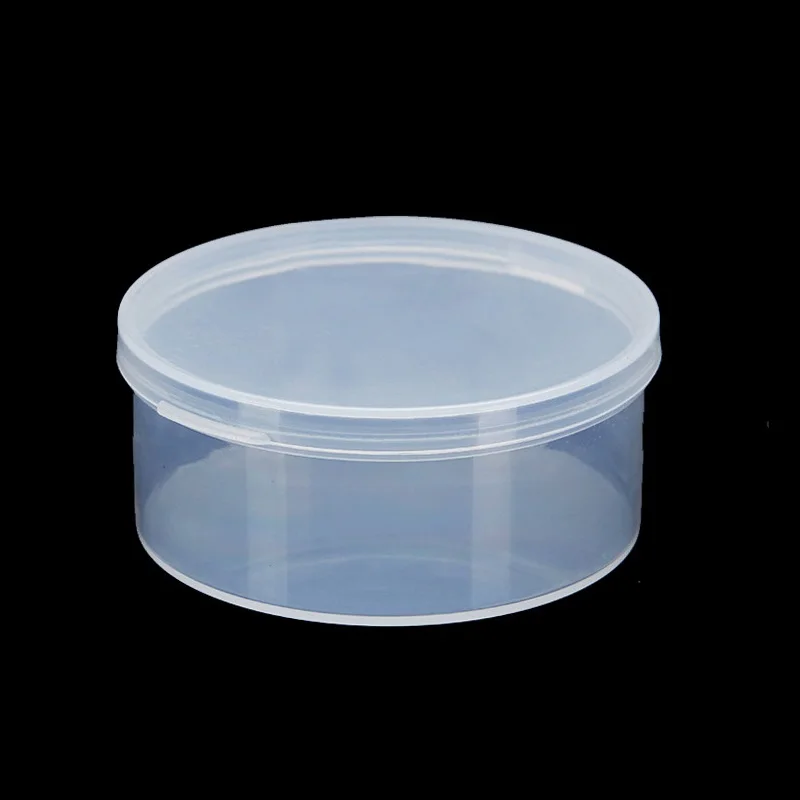 5pcs 7.2x3.2cm Retail Clear Plastic Jewelry Bead Storage Box Round Container Jars Make Up Organizer Boxes