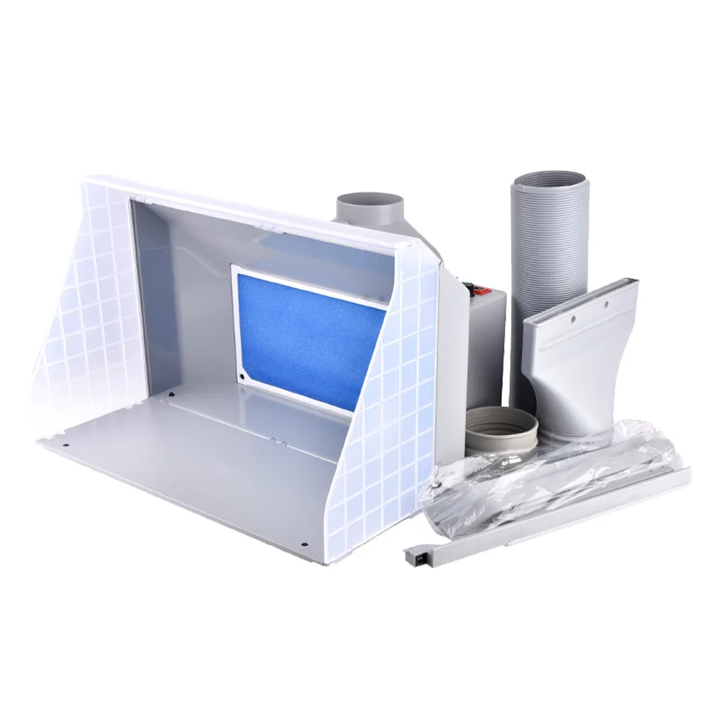 Portable Airbrush Spray Booth with LED Light and Exhaust Filter for Model Painting