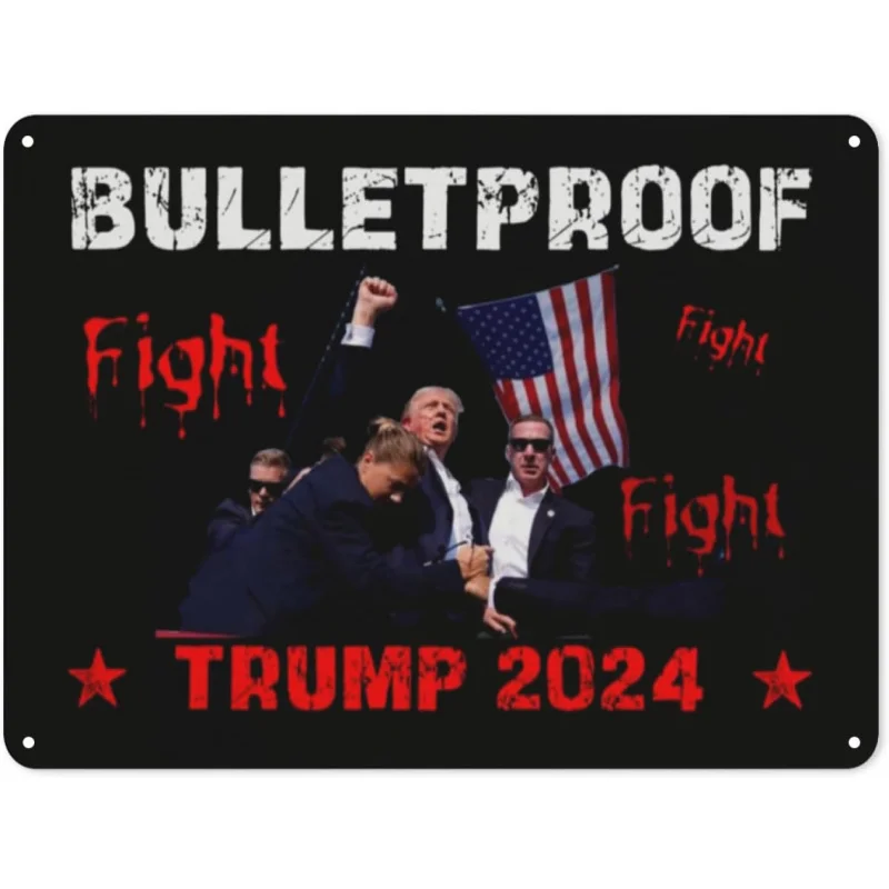 Trump's battle election tin painting retro iron painting plaque wall decoration suitable for bars, restaurants, coffee shops