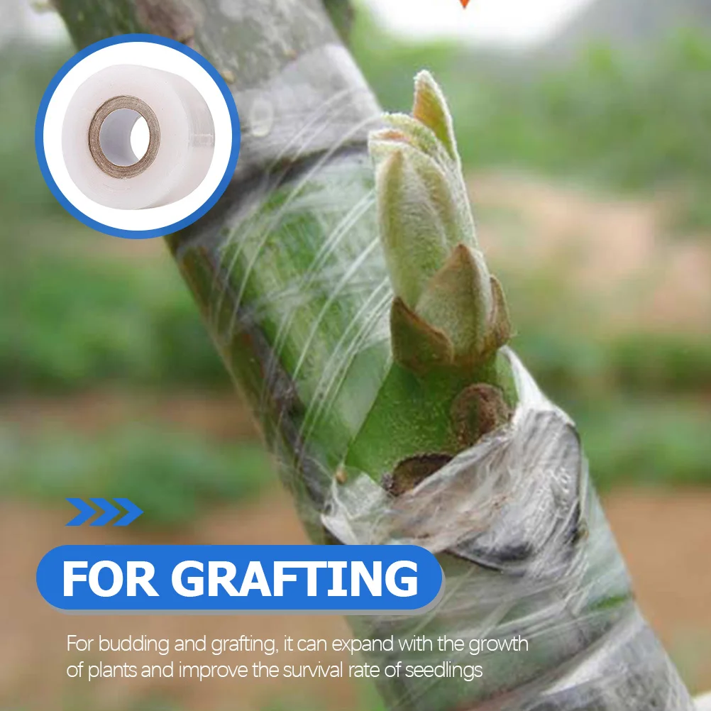 

4 Rolls Grafting Tape Transparent Stretchable Durable Self-Adhesive Moisturizing Barrier Plant Wrapping Film Plant Tape