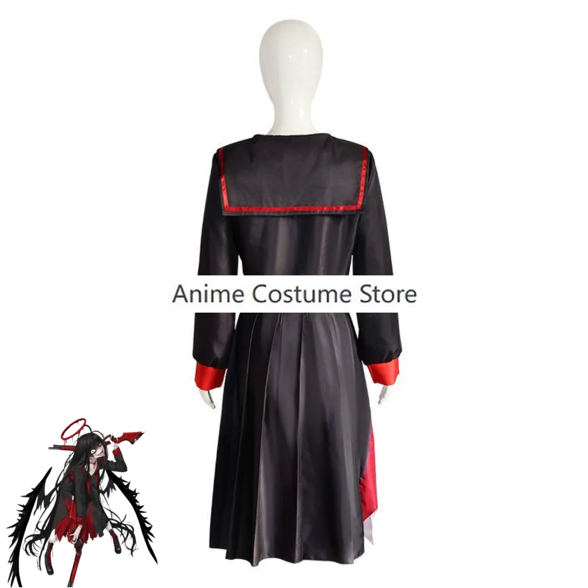 Костюм для косплея из игры голубой архив кензаки цуруги, японская черная школьная форма JK, длинная юбка, женский сексуальный костюм на Хэллоуин