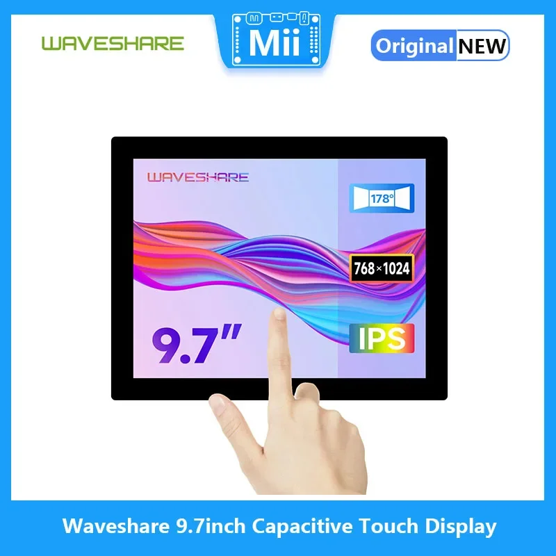 

Waveshare 9.7inch Capacitive Touch Display, 768×1024, Toughened Glass Panel, HDMI Interface, IPS Panel, 10-Point Touch