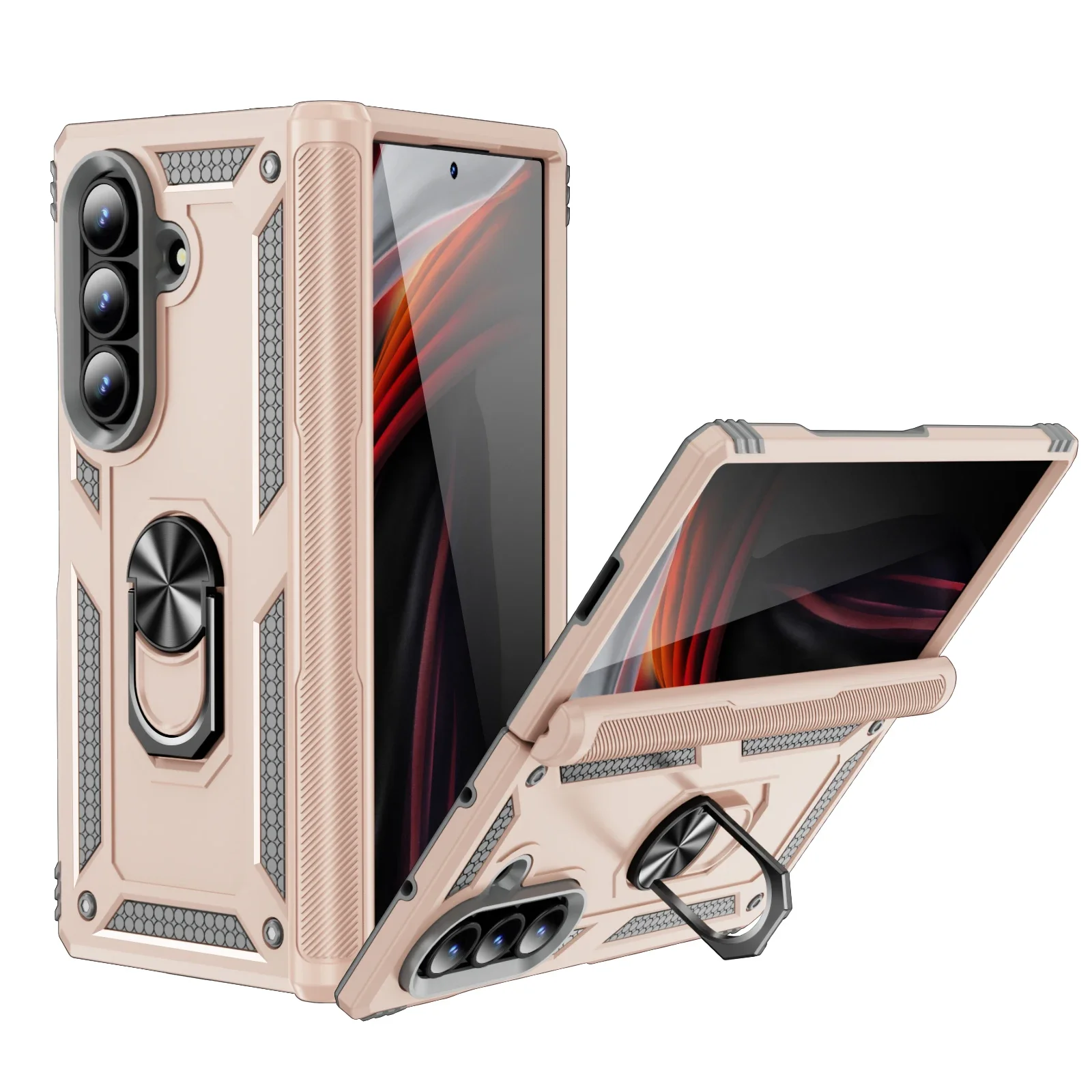 Amor Stoßfeste Hülle für Samsung Galaxy Z Fold 8 Ultra 7 6 5 Harte Ringhalter-Handyhülle mit Scharnierschutz – Detail 7