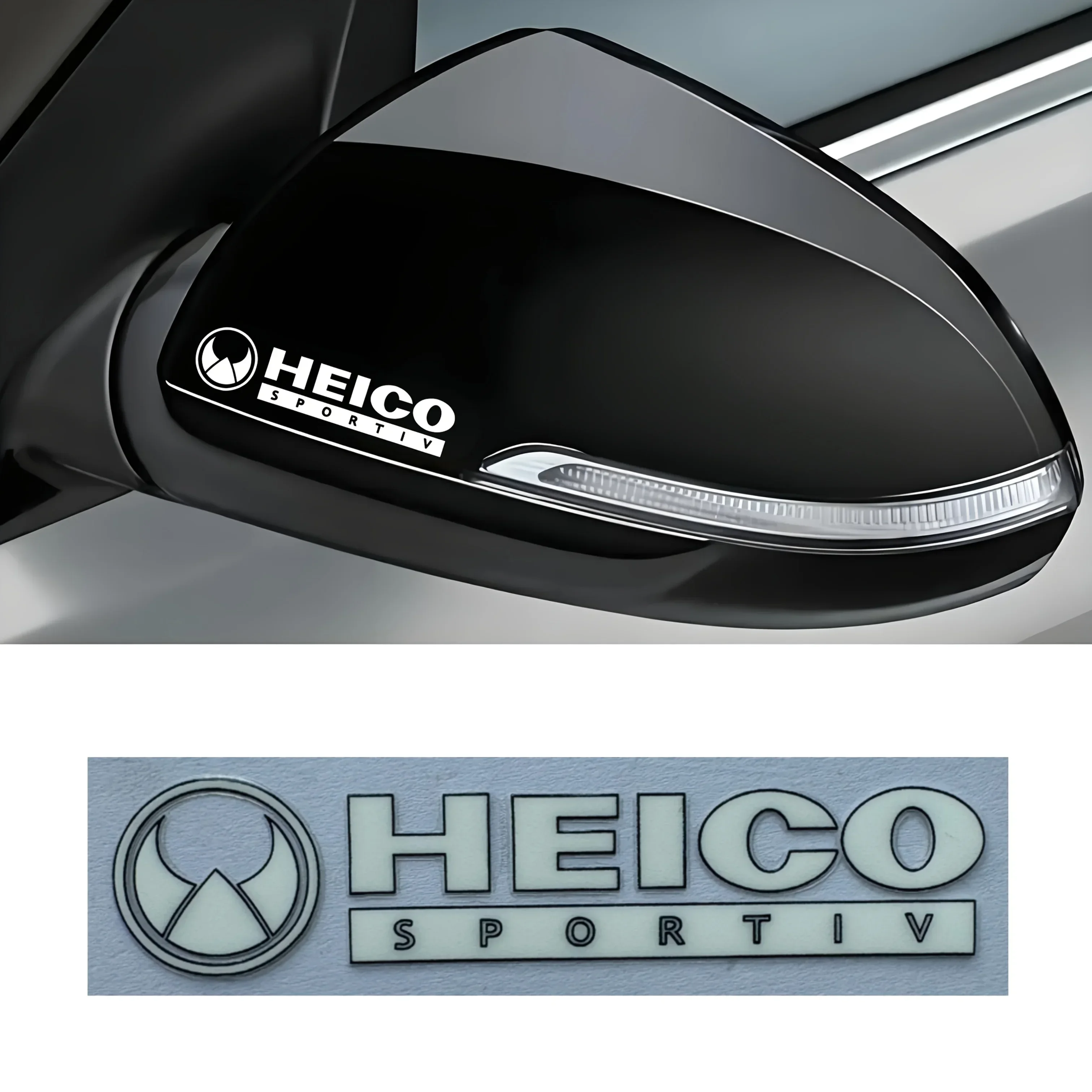4PCS/SET HEICO Sportiv Logo Car Sticker Motorcycle Decal for Vehicle Side Mirror & Body Styling Accessory view 2