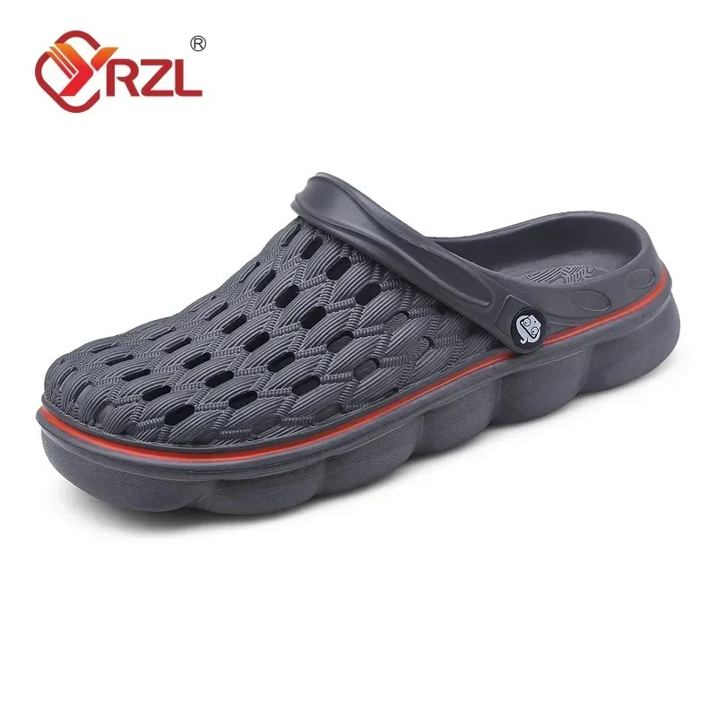 YRZL Slippers Men Comfortable Beach Sandals Men 2024 Summer New Anti Slip Outdoor Hollow Breathable Clogs Sandals for Men