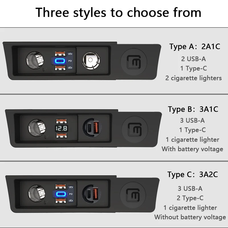 LOYEUANR-Divisor de isqueiro, carregador de carro para Volkswagen Passat B6 B7 CC R36, carregamento rápido USB