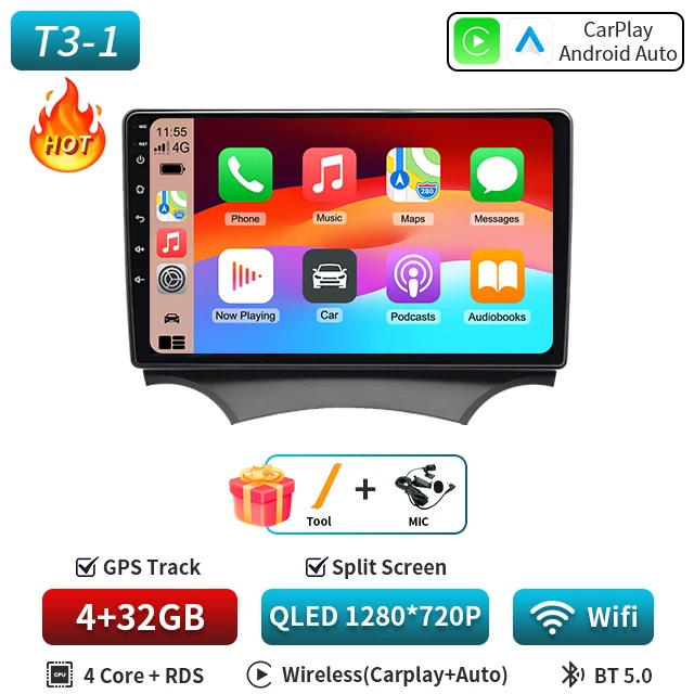 Android 16 Auto autoradio voor Ford Ka 2008 2009 2010 2011 2012 2013 2014 Carplay multimediaspeler stereo GPS head unit DSP BT