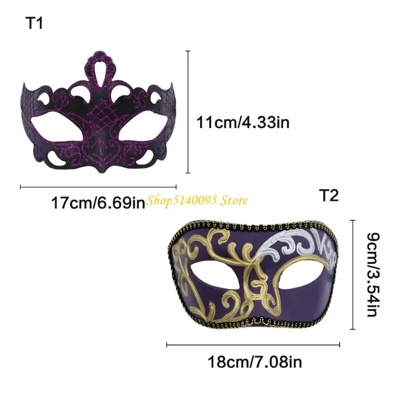 dxaeカップル女性用マスカレードマスク男性ハロウィーンハーフフェイスマスクマスカレードアイマスク