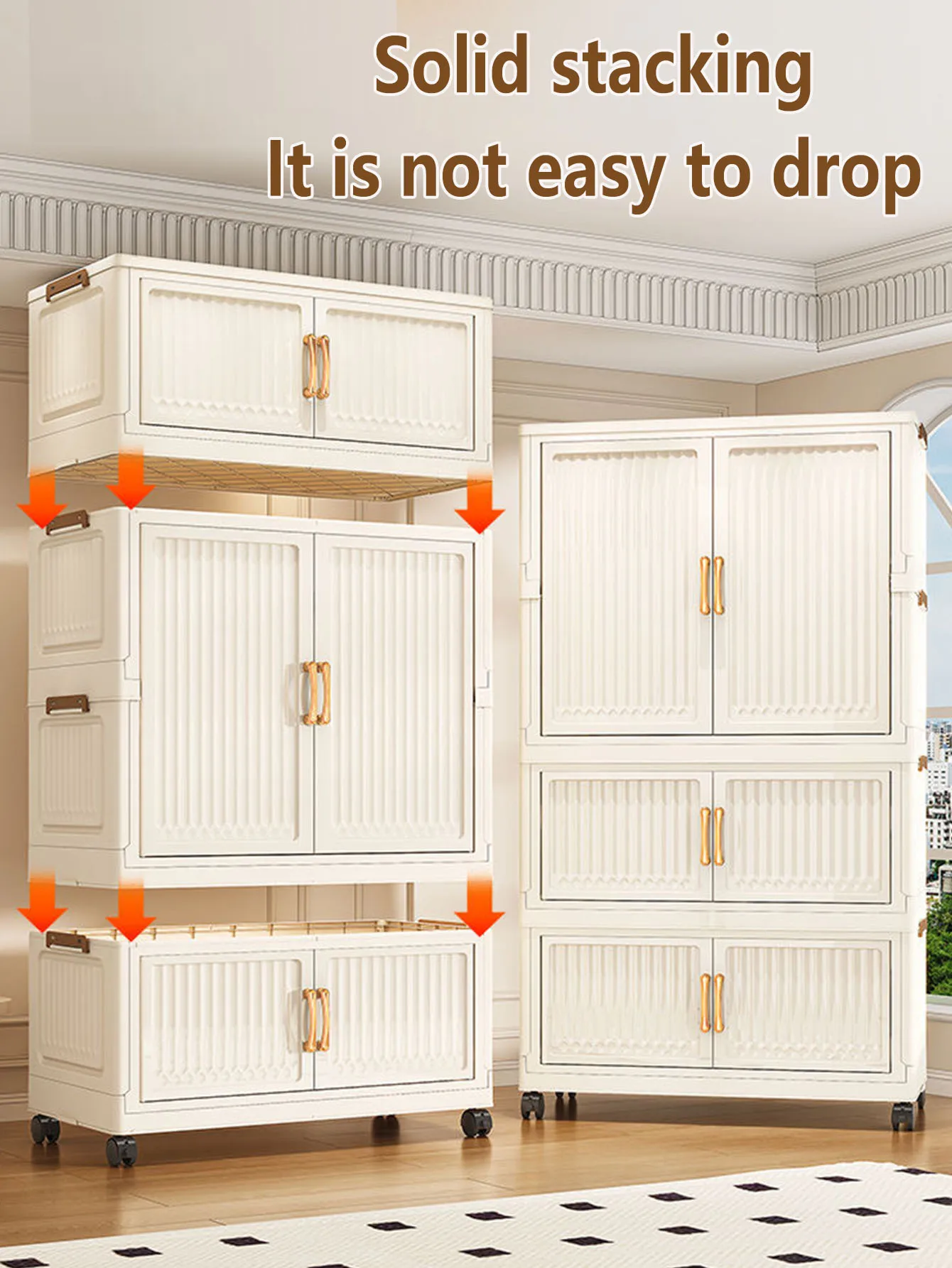 Double Door Folding Storage Box Home Clothes Locker Organisational Drawer Multi Layer Toys Snacks Storage Box