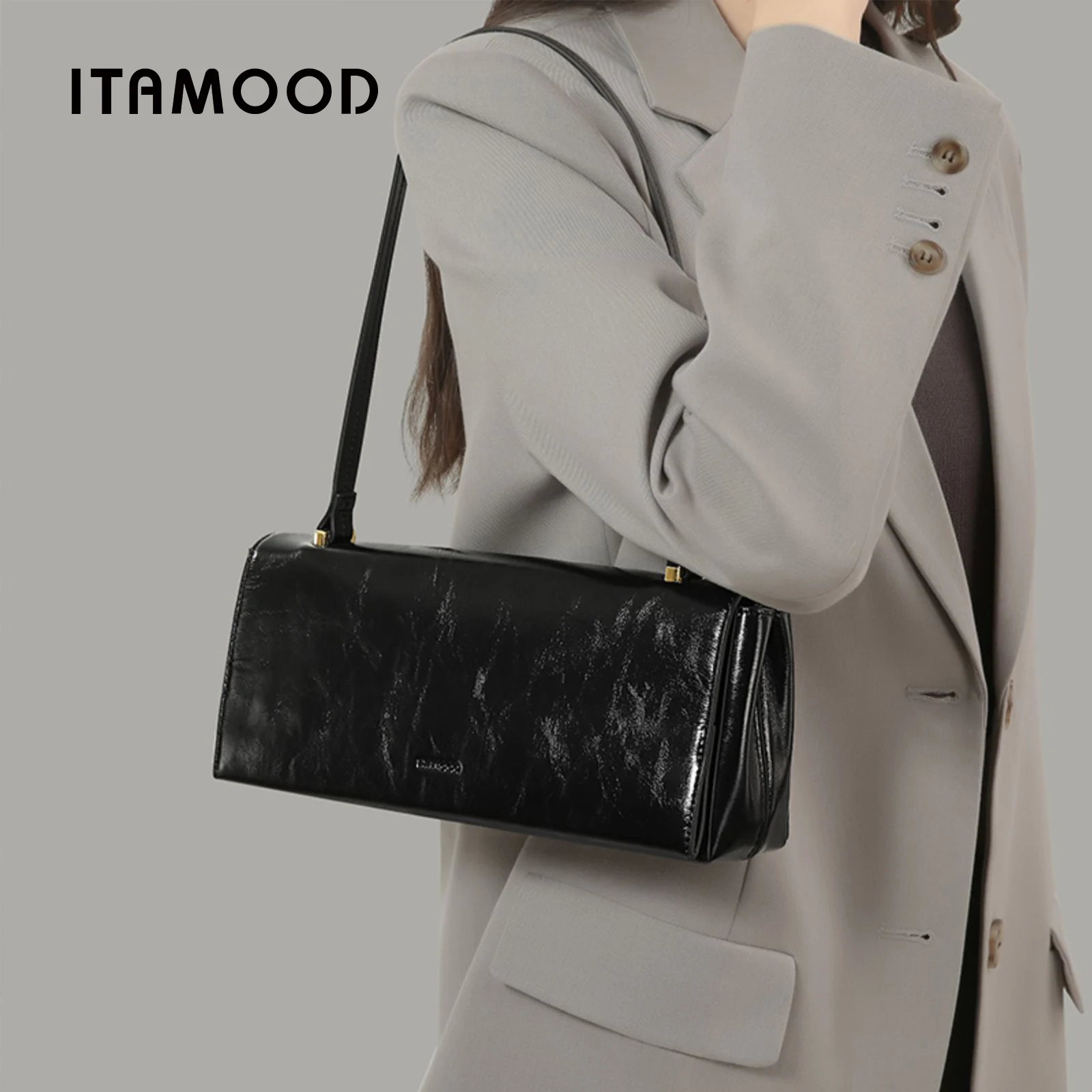 ITAMOOD borsa in pelle di lusso borsa a tracolla retrò originale borsa a catena da donna di moda pendolarismo quotidiano