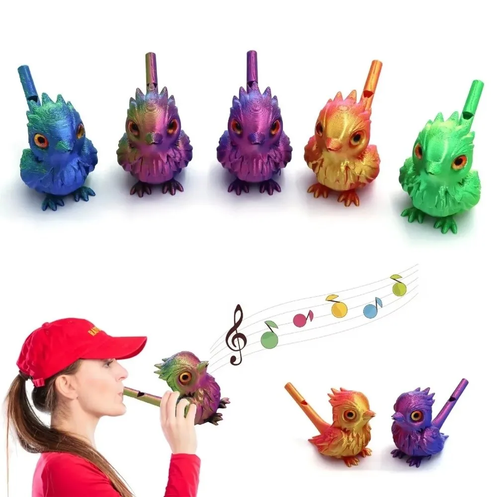New 3D Printed Bird Whistle Gradient Water Injection Instrument Whistle Bird Flute Toy Gifts For Home Desktop Ornament