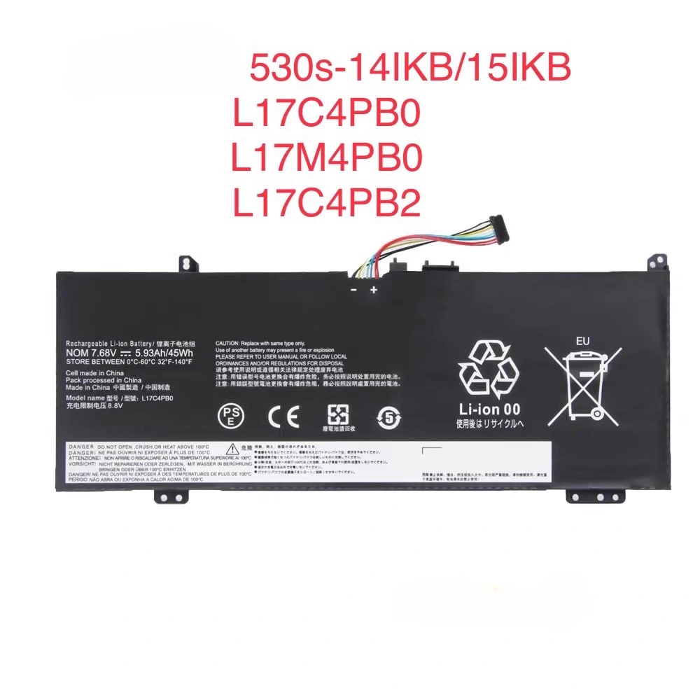 L17C4PB0 Laptop Battery For Lenovo Air 14ARR 15ARR Ideapad 530S 14IKB 15IKB Yoga 530 Flex 6 L17M4PB0 L17C4PB2 7.68V 45Wh