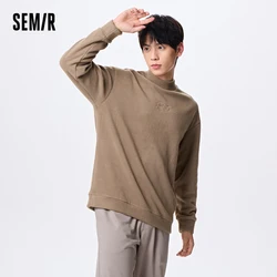 Semir Underwear Men Half Turtleneck Comfortable Extra Loose Fashion Polar Fleece Warm Base Layer