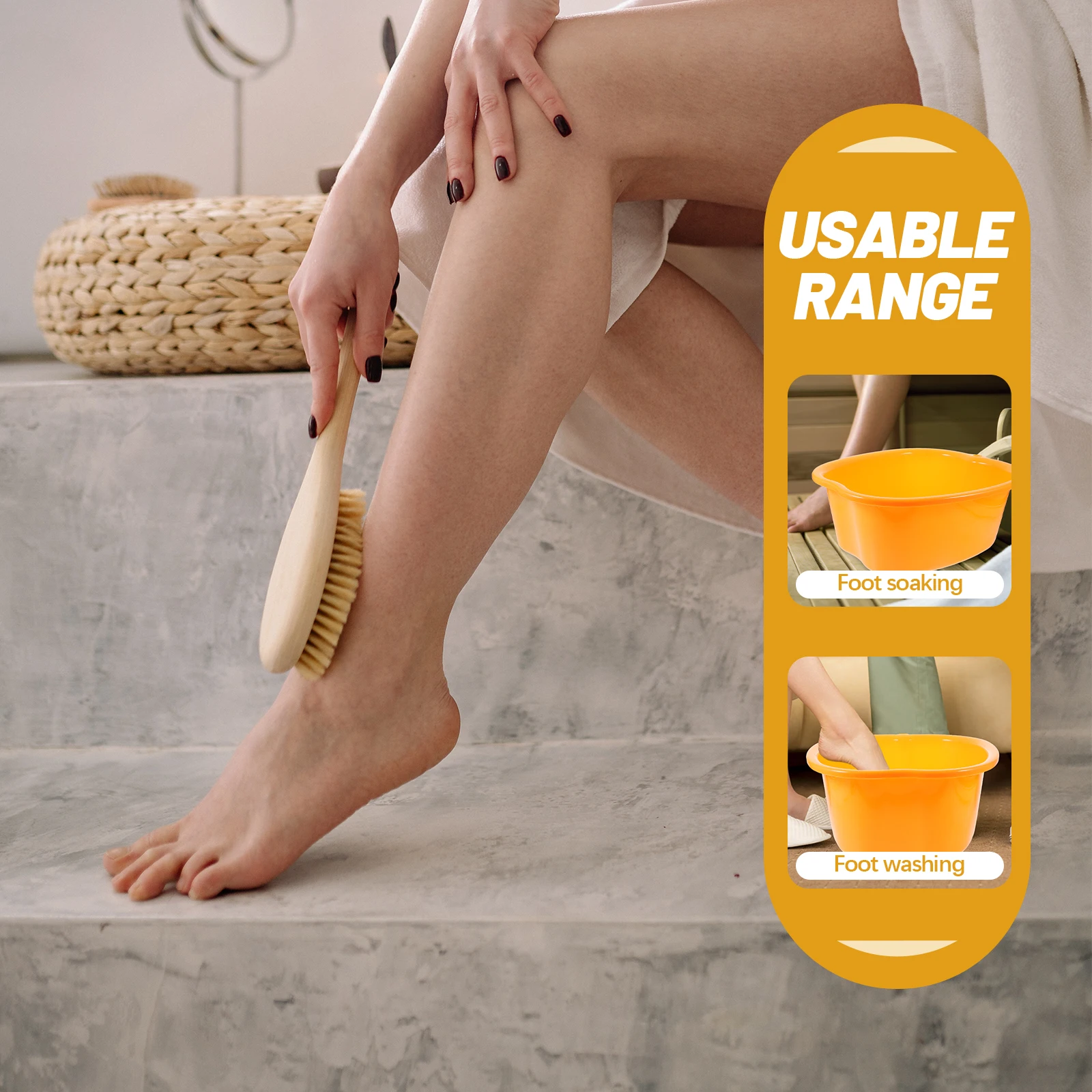 

Thickened Foot Bath Bucket Home Use Acupoints Massage Fatigue Relief SPA Pedicure Basin Lightweight for Family