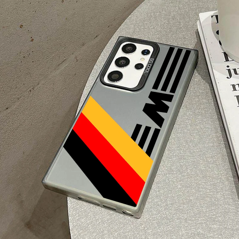 Sport Car Phone Case For Samsung S26 S25 S24 A57 A56 A37 A36 A17 A16 A07 M56 Ultra Plus Laser PC+TPU Cases Cover-X322P1