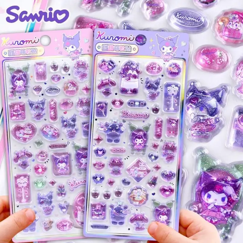 

Sanrio Kuromi Hellokitty Melody Stickers Anime 3D Jelly Sticker Toys Diy Crystal Decorative Stickers Decorative Creative Toy