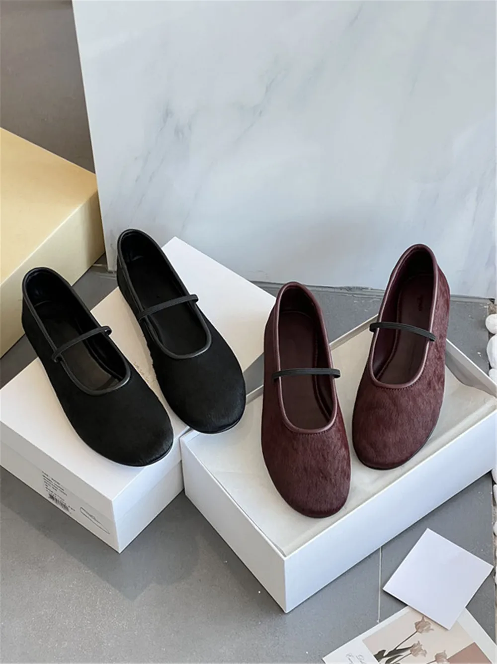 Women's Sheepskin Single Shoes 2025 New Four Seasons Round Toe Shallow Mouth Comfortable Shoes Flat Shoes