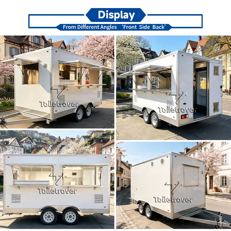Customizable Commercial Mobile Food Cart Remorque Food Truck Full Kitchen Food Truck Trailer Fast Food Trailer for USA
