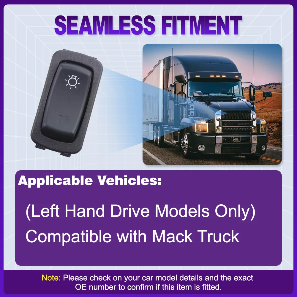 Headlight Stop Lamp Control Switch Button for Mack Truck 7pins Left Hand Drive 1MR4323M42 25169835