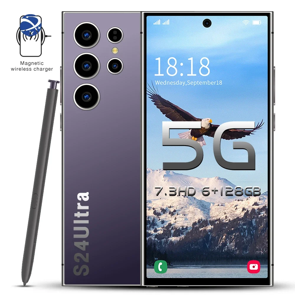 Best Selling original S24 ULTRA 6GB+128GB  7.3 Inch 5G  72MP+108MP Android 14 Unlocked Gaming