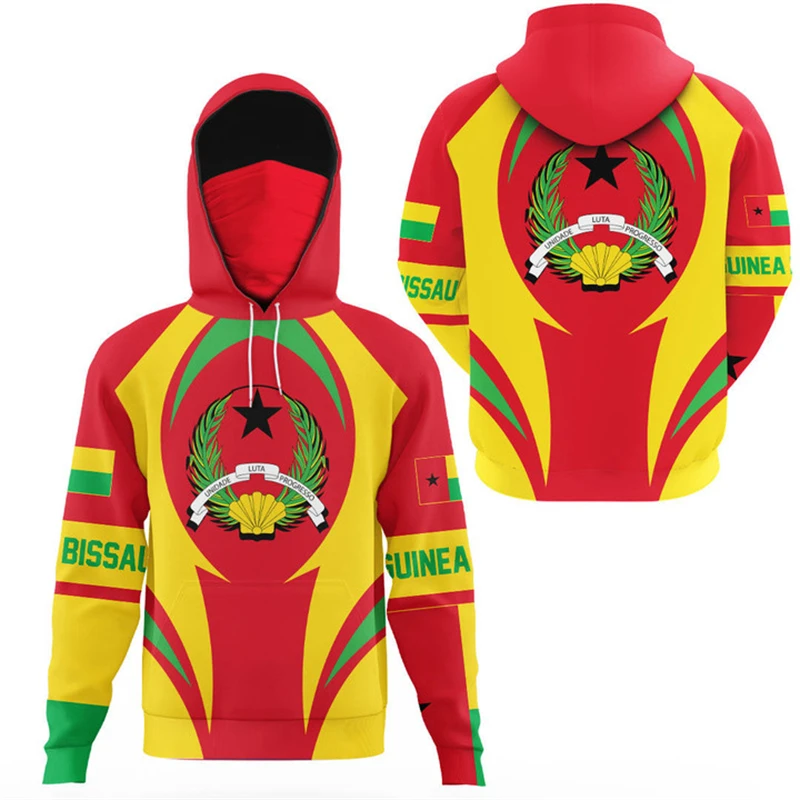 African Country Guinea-Bissau Flag Graphic Sweatshirt Casual Hoodies For Men Clothes Vacation Streetwear Pullovers Tracksuit Top